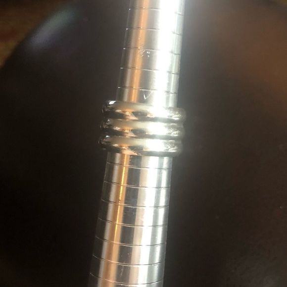 Vintage TAXCO Sterling Silver Concentric Circle Fluted Wide Band Ring - Picture 6 of 10